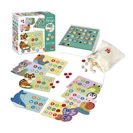 Diset Juego Bingo El Alfabeto con Hojas Magnéticas y Figuras de Animales de Madera