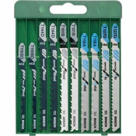 Bosch Juego de 10 hojas de sierra de calar para madera y metal mezclados