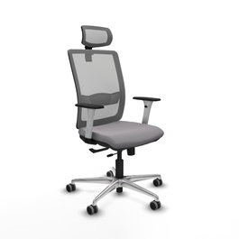 PIQUERAS Y CRESPO Silla de oficina Haches Gris con Mecanismo Sincro/Traslack