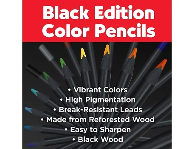 Faber Castell Black Edition Lápices de Colores, Estuche Metálico, 100 unidades, Colores Surtidos Faber Castell Black Edition Lápices de Colores, Estuche Metálico, 100 unidades, Colores Surtidos