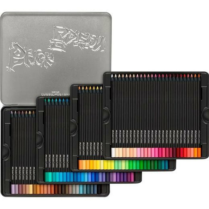 Faber Castell Black Edition Lápices de Colores, Estuche Metálico, 100 unidades, Colores Surtidos Faber Castell Black Edition Lápices de Colores, Estuche Metálico, 100 unidades, Colores Surtidos