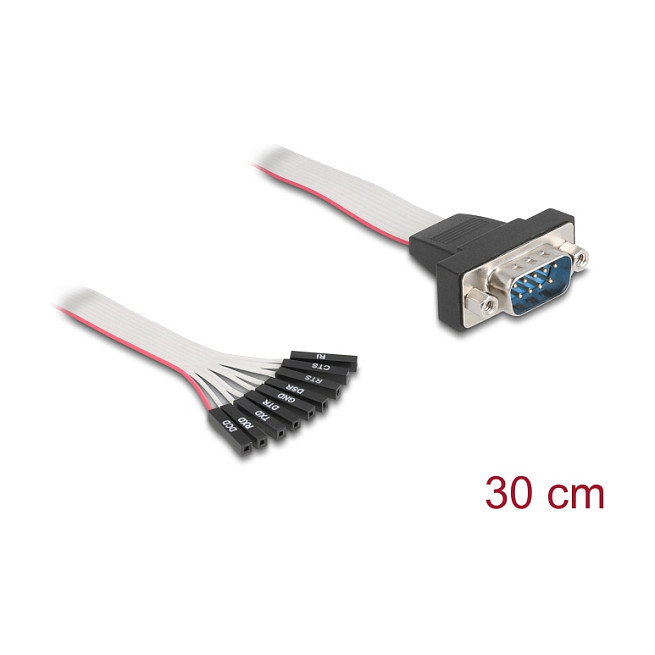 DeLOCK 90853 Cable serial RS-232 a 9 x toma de postes de 30 cm DeLOCK 90853 Cable serial RS-232 a 9 x toma de postes de 30 cm