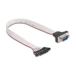 DeLOCK 90853 Cable serial RS-232 a 9 x toma de postes de 30 cm