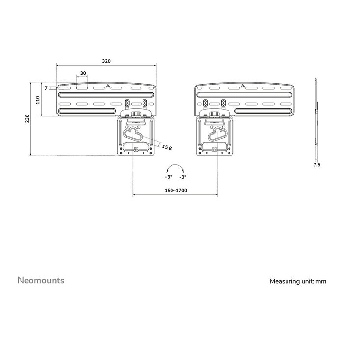 Neomounts Soporte de suelo-techo para TV WL30-265BL1, negro, hasta 85 pulgadas Neomounts Soporte de suelo-techo para TV WL30-265BL1, negro, hasta 85 pulgadas