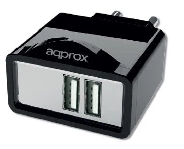 Approx Cargador appUATS con 2 puertos USB y 6 conectores, Negro Approx Cargador appUATS con 2 puertos USB y 6 conectores, Negro