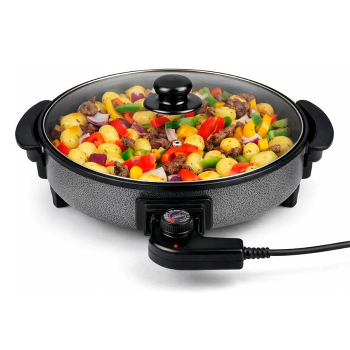 Alpina Cazuela Eléctrica Multiusos, 1500W, Ø40 cm, Superficie Antiadherente, Control de Temperatura, Incluye Tapa de Cristal Alpina Cazuela Eléctrica Multiusos, 1500W, Ø40 cm, Superficie Antiadherente, Control de Temperatura, Incluye Tapa de Cristal