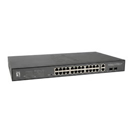 LevelOne PoE+ Switch 24xGE PoE 4x10G SFP+ 440W 19 Pulgadas Managed L3