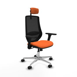 PIQUERAS Y CRESPO Silla de oficina Mardos con mecanismo Sincro, Naranja y Negro