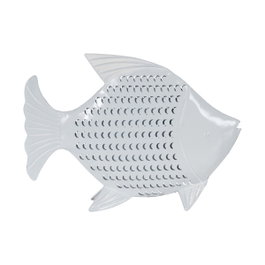 Ixia Figura de Pez Blanco en Metal 39 x 5 x 29 cm