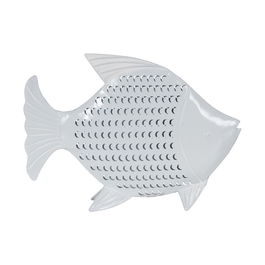 Figura Pez Blanco Metal 39 X 5 X 29 cm