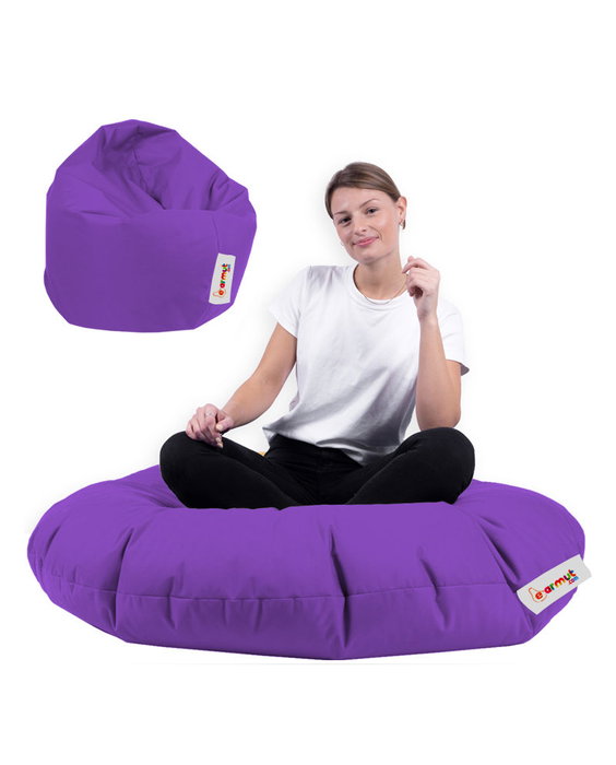 Atelier Del Sofa 100 Pouf Cojín Jardín Morado 100x100 cm Impermeable para Exterior
