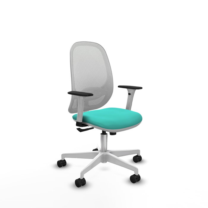 PIQUERAS Y CRESPO Silla de oficina Cilanco con mecanismo Sincro, Turquesa y Blanco PIQUERAS Y CRESPO Silla de oficina Cilanco con mecanismo Sincro, Turquesa y Blanco