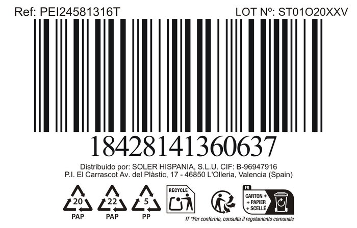 Inde Tarro de Cocina Cuadrangular Peixe con Tapa de Bambú, Dimensiones 13.2 cm (Ancho) x 13.3 cm (Largo) x 15.6 cm (Alto) (24 Unidades)