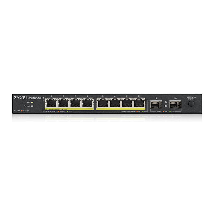 Zyxel GS1100-10HP v2 Switch No Administrado Gigabit con 8 Puertos PoE+ y 2 SFP Zyxel GS1100-10HP v2 Switch No Administrado Gigabit con 8 Puertos PoE+ y 2 SFP