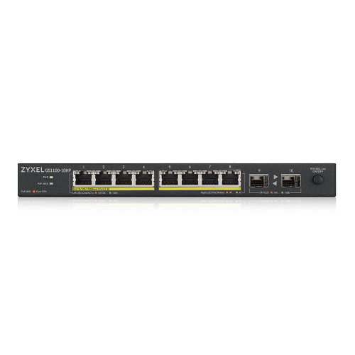 Zyxel GS1100-10HP v2 Switch No Administrado Gigabit Ethernet 8 Puertos PoE 130W Negro