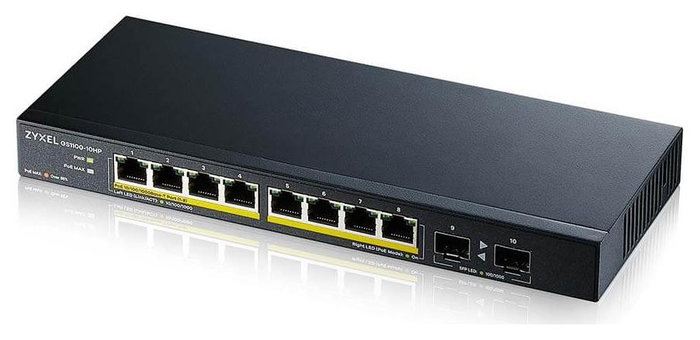 Zyxel GS1100-10HP v2 Switch No Administrado Gigabit con 8 Puertos PoE+ y 2 SFP Zyxel GS1100-10HP v2 Switch No Administrado Gigabit con 8 Puertos PoE+ y 2 SFP