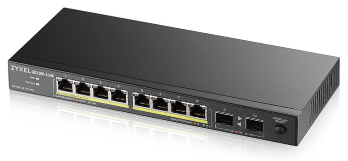 Zyxel GS1100-10HP v2 Switch No Administrado Gigabit con 8 Puertos PoE+ y 2 SFP Zyxel GS1100-10HP v2 Switch No Administrado Gigabit con 8 Puertos PoE+ y 2 SFP