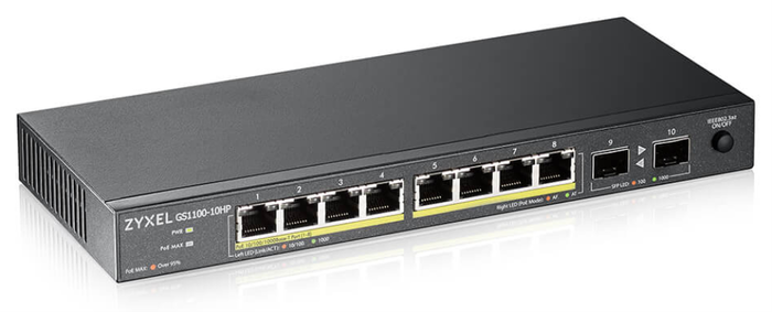 Zyxel GS1100-10HP v2 Switch No Administrado Gigabit con 8 Puertos PoE+ y 2 SFP Zyxel GS1100-10HP v2 Switch No Administrado Gigabit con 8 Puertos PoE+ y 2 SFP