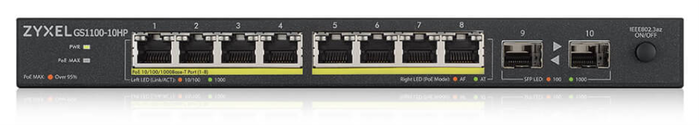 Zyxel GS1100-10HP v2 Switch No Administrado Gigabit con 8 Puertos PoE+ y 2 SFP Zyxel GS1100-10HP v2 Switch No Administrado Gigabit con 8 Puertos PoE+ y 2 SFP