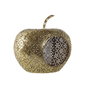 DKD Home Decor Portavelas de Metal y Cristal con Diseño de Manzana, Dorado
