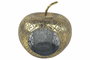 DKD Home Decor Portavelas de Metal y Cristal con Diseño de Manzana, Dorado