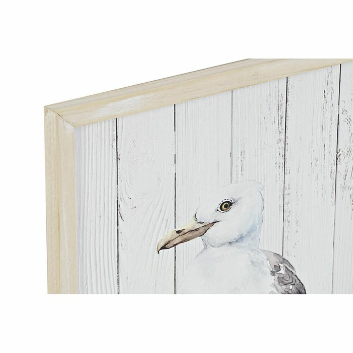 DKD Home Decor Set de 2 Cuadros Enmarcados Gaviota Blanco MDF