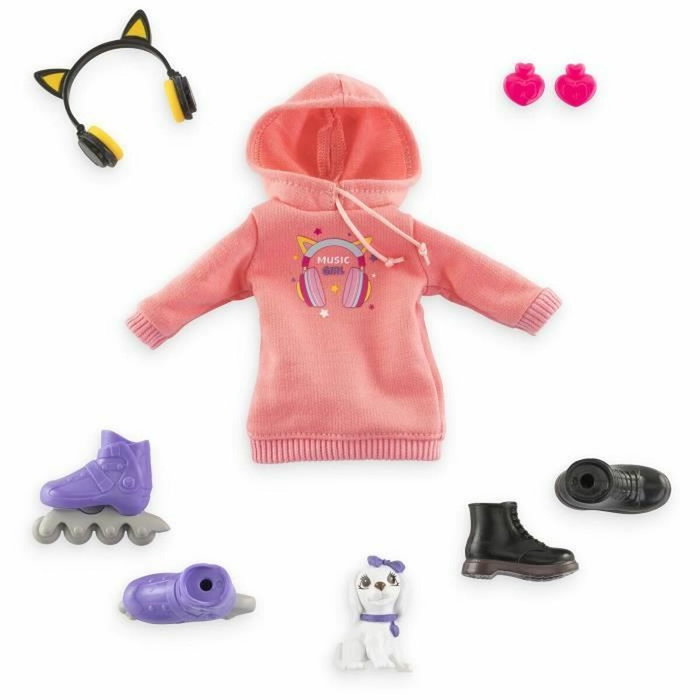 Corolle Muñeca de moda Melody Music & Mode de 28 cm con 4 accesorios