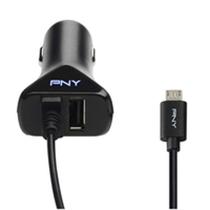 PNY Road Kit con Soporte, Cargador Doble y Cable Dual Negro