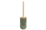 DKD Home Decor Escobillero de Gres y Bambú Verde y Natural 10x10x42 cm