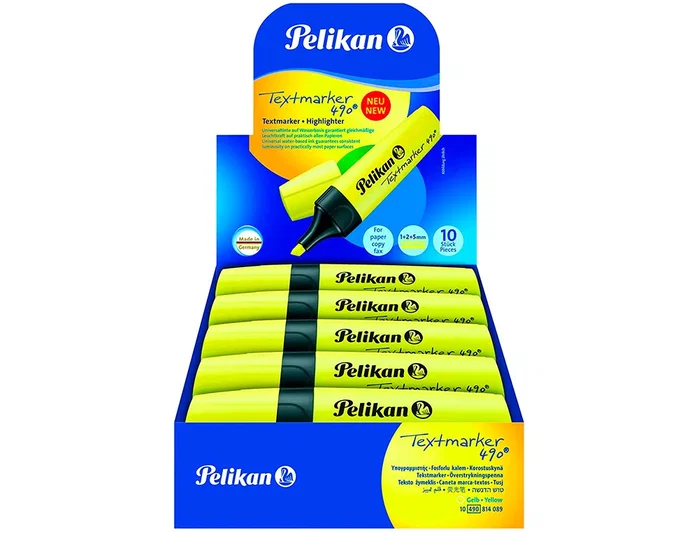 PELIKAN Textmarker 490 Amarillo (Set de 10)