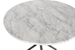 DKD Home Decor Mesita Auxiliar Blanco Negro 80 x 80 x 76 cm MDF Metal Simil Marmol