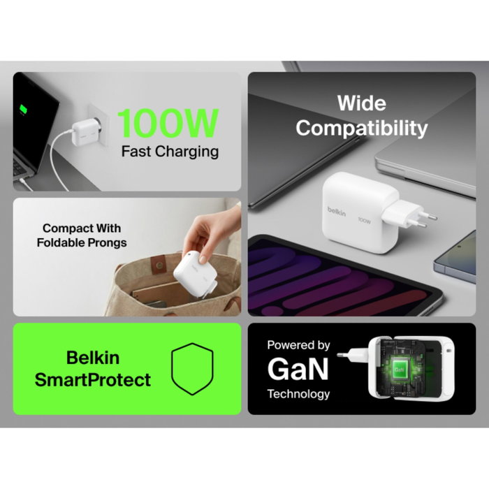 Belkin BOOSTCharge 100W USB-C GaN con cable