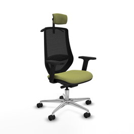 PIQUERAS Y CRESPO Silla de oficina Mardos con mecanismo Sincro/Traslack, Verde oliva y Negro