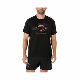 Camiseta de Manga Corta Hombre Asics Fujitrail Logo Ss Top Negro