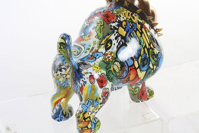 DKD Home Decor Figura de Resina Perro Bulldog Dorado