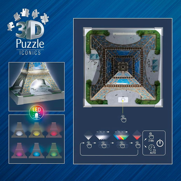 Ravensburger Puzzle 3D Torre Eiffel con Luz LED