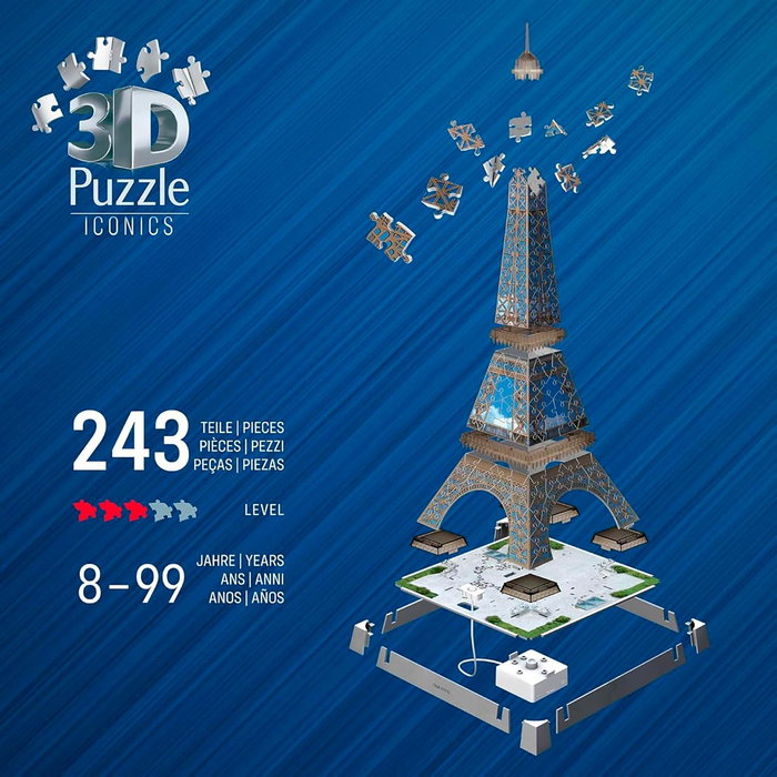 Ravensburger Puzzle 3D Torre Eiffel con Luz LED