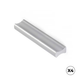 Rei Tirador Asa Mueble Aluminio Mate Modelo 2279, 64 mm, con Tornillos M4, Pack de 4 Unidades
