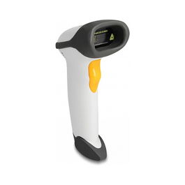 Delock Lector de Códigos de Barras USB 1D Portátil Laser, Soporte Incluido, Escanea Code 128, EAN-13, EAN-8, ISBN, 200 lecturas/s, Color Gris Claro