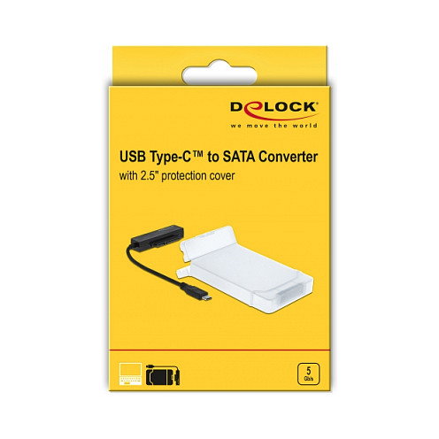 DeLOCK Conversor USB Type-C™ a SATA 64084 con funda protectora DeLOCK Conversor USB Type-C™ a SATA 64084 con funda protectora