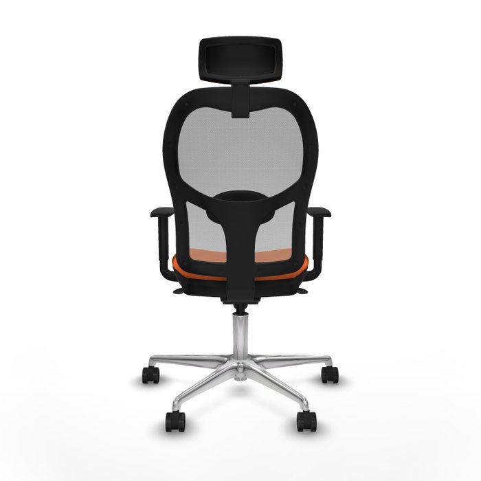 PIQUERAS Y CRESPO Silla de oficina Jorquera con mecanismo Sincro, Tela Naranja y Malla Gris