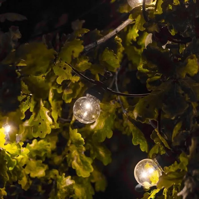 Lumisky LUMIJARDIN Guirnalda Solar 10 Bombillas LED Blanco Cálido para Exterior 6m 8 Modos Iluminación
