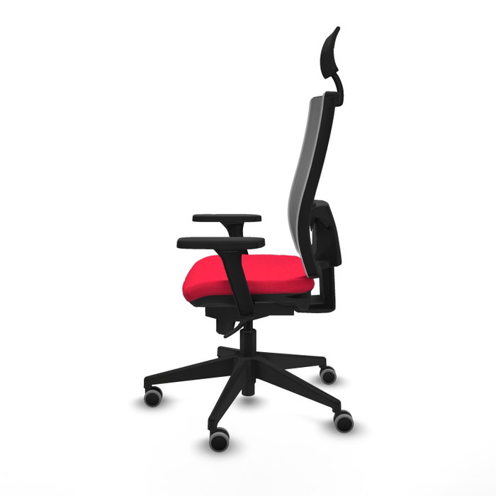 PIQUERAS Y CRESPO Silla de oficina Horna con Mecanismo Sincro, Rojo y Gris