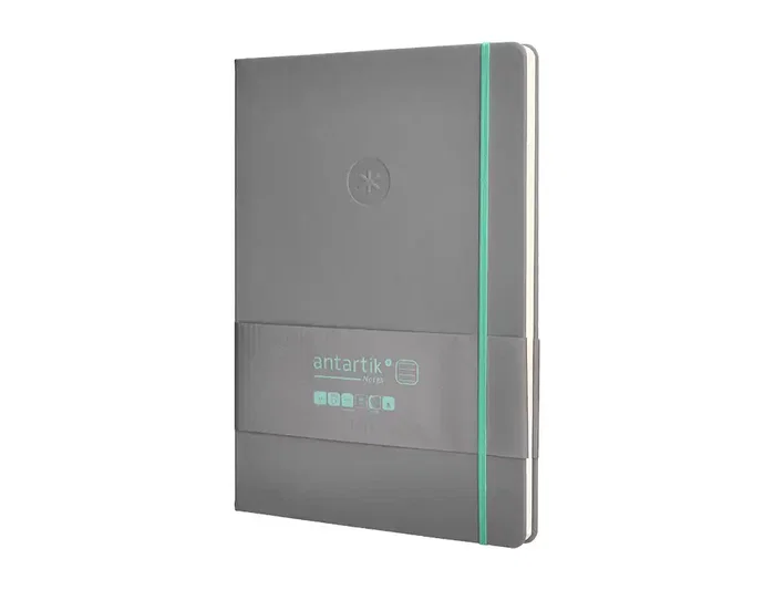 Antartik Cuaderno A4 Tapa Dura Hojas Rayadas Gris y Turquesa 100 Hojas 80gr FSC