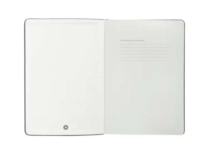 Antartik Cuaderno A4 Tapa Dura Hojas Rayadas Gris y Turquesa 100 Hojas 80gr FSC