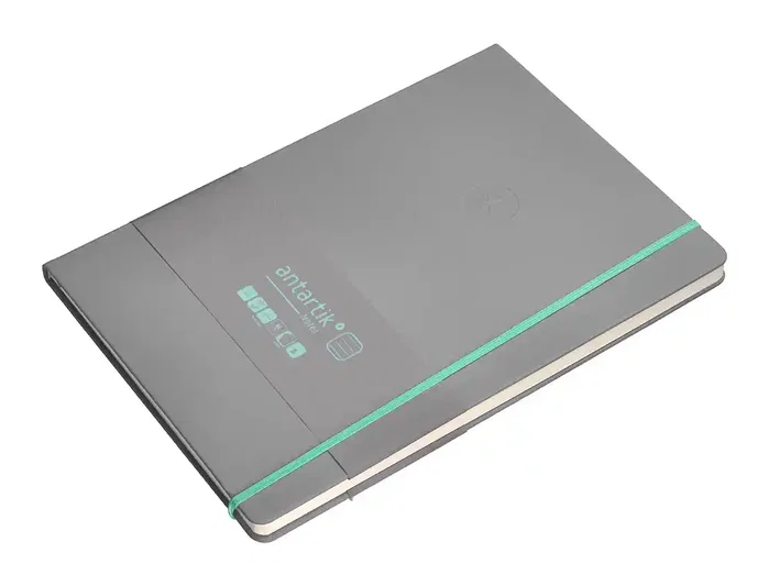 Antartik Cuaderno A4 Tapa Dura Hojas Rayadas Gris y Turquesa 100 Hojas 80gr FSC