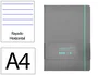 Antartik Cuaderno A4 Tapa Dura Hojas Rayadas Gris y Turquesa 100 Hojas 80gr FSC