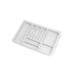 Emuca Cubertero Optima Vertex/Concept profundidad 500mm, tablero 16mm, módulo 700mm, Plástico, Blanco