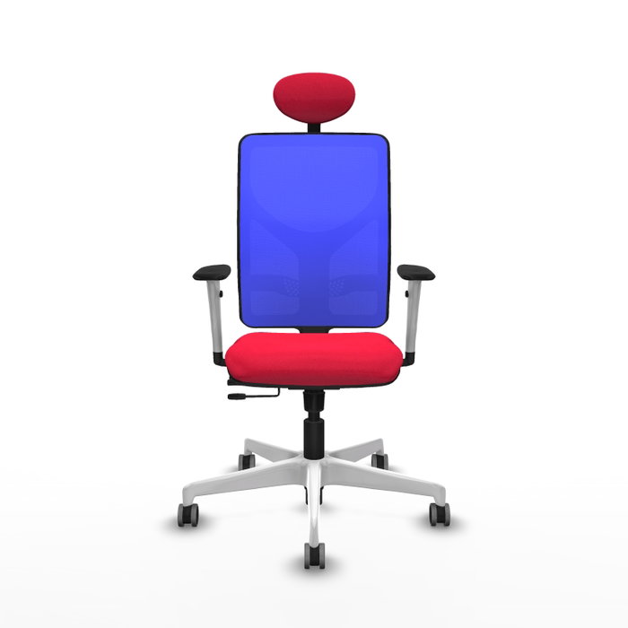 PIQUERAS Y CRESPO Silla de oficina Motilla con mecanismo Sincro/Traslack, Rojo y Azul