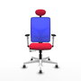 PIQUERAS Y CRESPO Silla de oficina Motilla con mecanismo Sincro/Traslack, Rojo y Azul